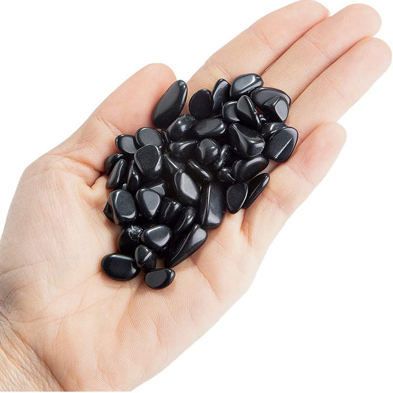WAYBER 1 Lb/460g Black Obsidian Quartz Crystal Stones Irregular Decorative Rocks Aquarium Pebbles Gravels for Fish Turtle Tank/Succulent Plants/Air Plants Decoration (Fill 1 Cup) - Image 5